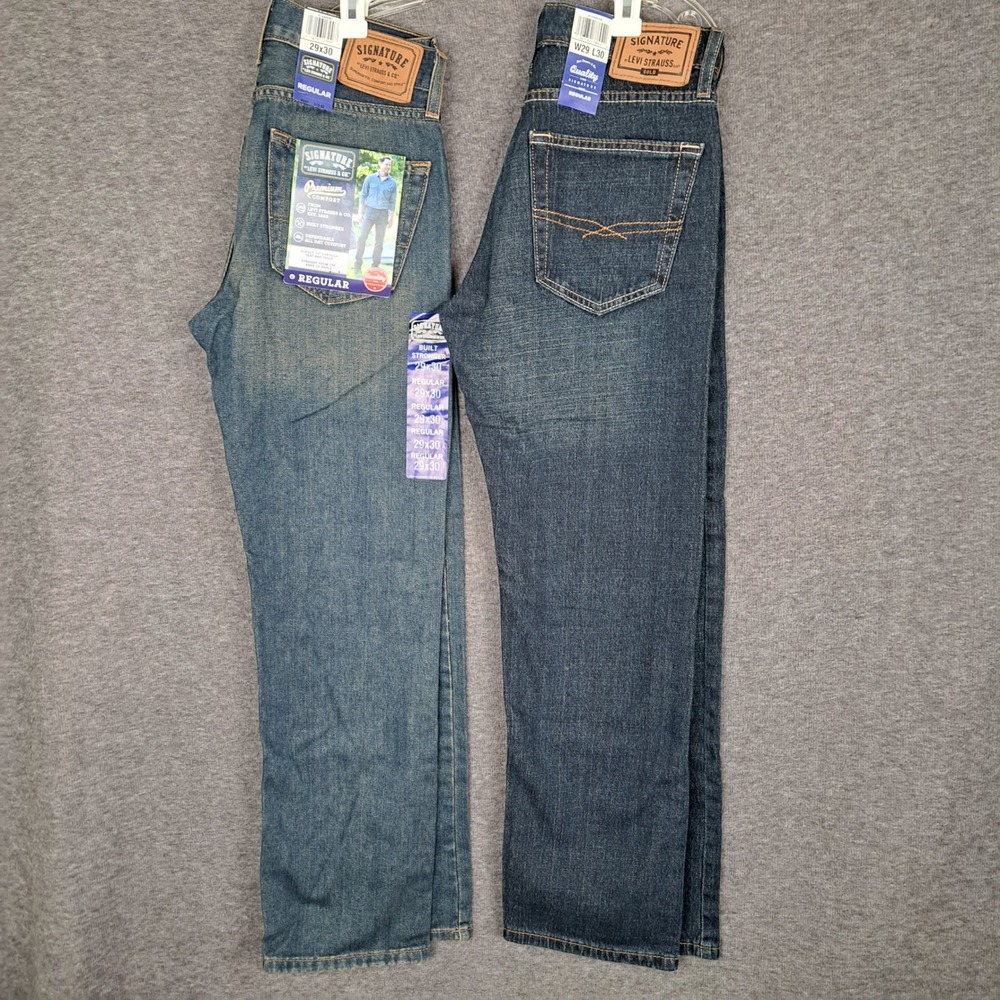 Signature Levi Strauss Jeans Men 29x30 Blue Regular Fit Flex Lot of 2
